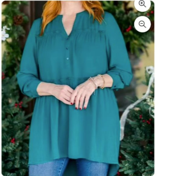 The Pioneer Woman Tops - NWT Pioneer Woman Micro Ruffle Tiered Tunic, sz: L